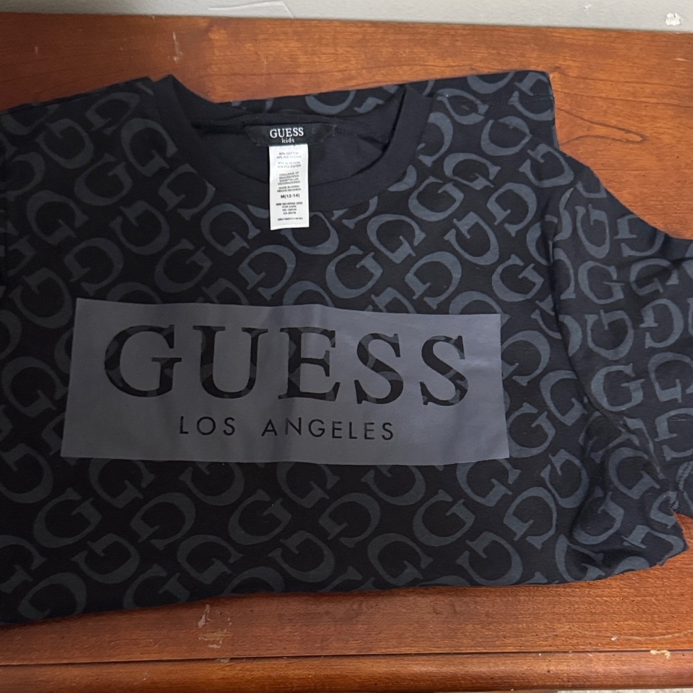GUESS Black Patterned Long Sleeve Tee
